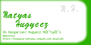 matyas hugyecz business card